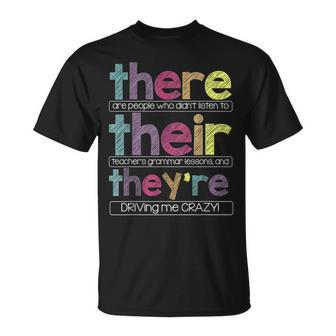 There Their They're T English Grammar Teacher T-Shirt | Mazezy UK
