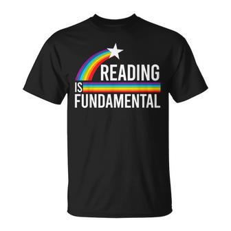 Reading Is Fundamental Rainbow Lgbtq Teacher Gay Flag Pride T-Shirt - Monsterry UK