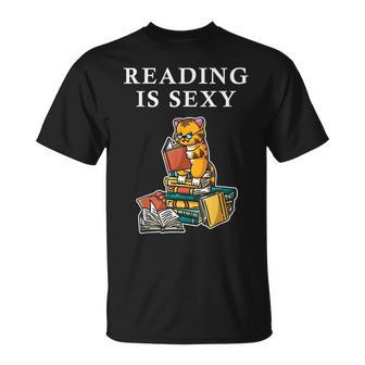 Reading Is Sexy Tiger Cat Reading Reading Women T-Shirt - Monsterry DE