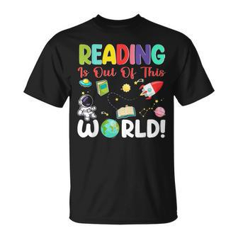 Reading Is Out Of This World Space Book World Book Day 2024 T-Shirt - Monsterry