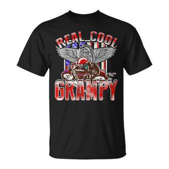 Real Cool Grampy Biker Racing For Fathers Day T-Shirt - Monsterry CA