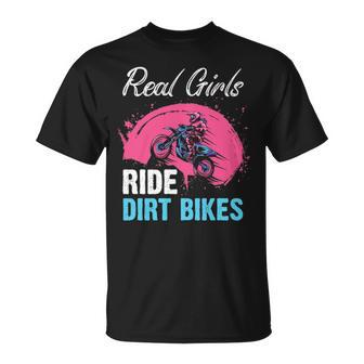 Real Girls Ride Dirt Bikes Dirt Bike Riding Lovers Motocross T-Shirt | Mazezy