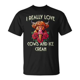 I Really Love Cows And Ice Cream Summer T-Shirt - Monsterry UK