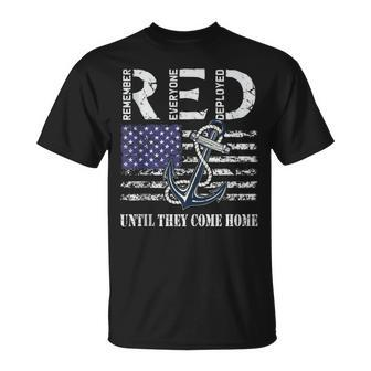 Red Friday Military Deployed Navy Soldier Us Flag Veteran T-Shirt - Monsterry CA