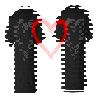 Red Heart Cool Love Heart Graphic Valentines Day Women T-Shirt - Monsterry