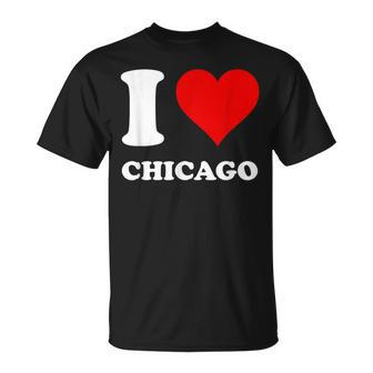Red Heart I Love Chicago T-Shirt - Thegiftio UK