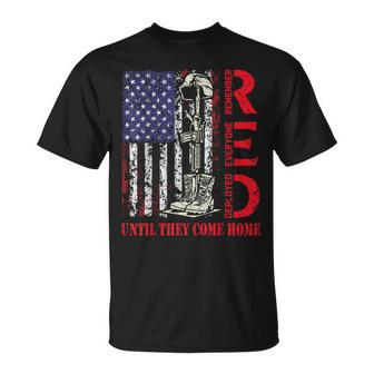 RED Military Remember Everyone Deployed Usa Flag T-Shirt - Monsterry DE