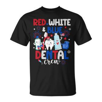 Red White & Blue Dental Crew Dental Assistant 4Th Of July T-Shirt - Monsterry AU