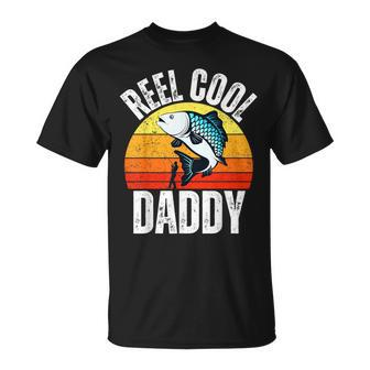 Reel Cool Daddy Fishing Retro Fisherman Dad Fathers Day T-Shirt - Thegiftio UK