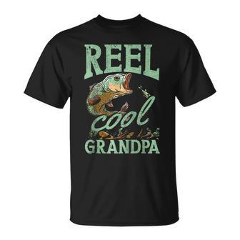 Reel Cool Grandpa Fishing Grandpas Father's Day Dad T-Shirt - Seseable