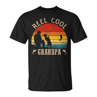 Reel Cool Grandpa Fishing Grandpas Father's Day T-Shirt - Thegiftio UK