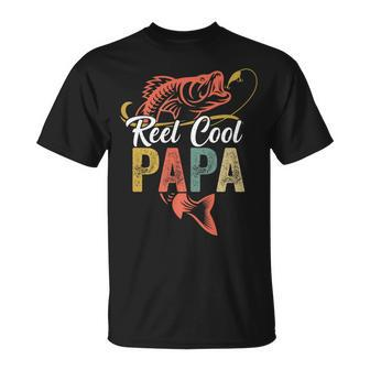 Reel Cool Papa Fishing Dad Father's Day Fisherman Lovers T-Shirt - Thegiftio UK