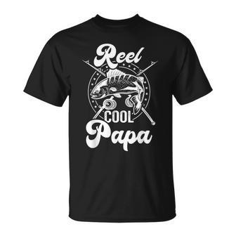 Reel Cool Papa Fishing Grandpa For Fathers Day Birthday T-Shirt - Thegiftio UK