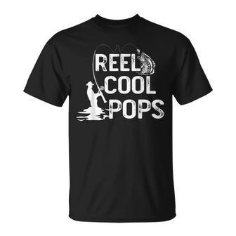 Reel Cool Pops Vintage Fishing Father's Day T-Shirt - Seseable