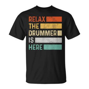 Relax The Drummer Is Here Vintage Drums T-Shirt - Monsterry AU