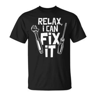 Relax I Can Fix It Title Handyman Diy Handymen T-Shirt - Monsterry