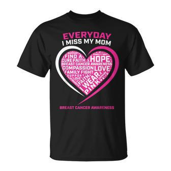 Remembrance In Memory Of My Mom Pink Breast Cancer Awareness T-Shirt - Monsterry