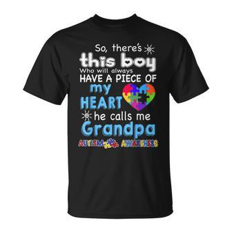 There's This Boy-He Call Me Grandpa Autism Awareness T-Shirt - Monsterry CA