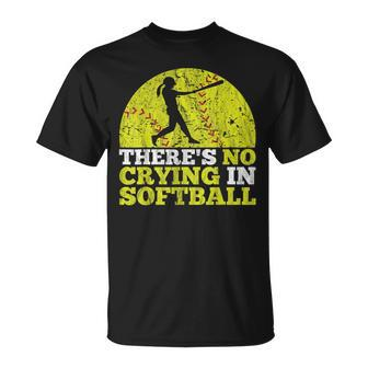 There's No Crying In Softball Team Silhouette T-Shirt - Monsterry