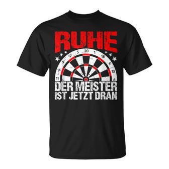 Rest Der Meister Ist Jetzt Dran Dart Spieler Schwarzes T-Shirt - Seseable