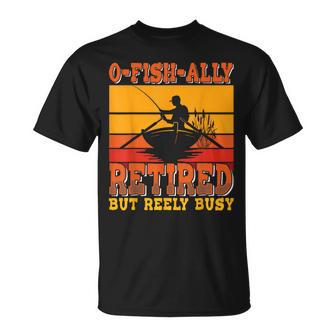 Retired Fisherman O-Fish-Ally Retirement Fishing T-Shirt | Seseable CA