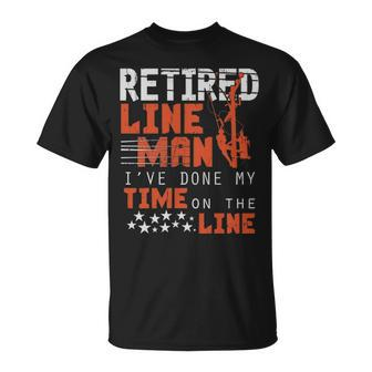 Retired Lineman Retirement T-Shirt | Mazezy