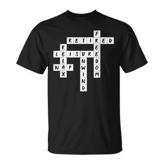 Retirement Crossword Puzzle T-Shirt - Monsterry