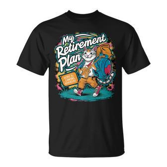 My Retirement Plan Musician Cat Camping For Retirees T-Shirt - Monsterry