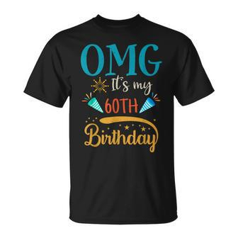 Retro 60 Years Old Omg It's My 60Th Birthday T-Shirt - Thegiftio UK