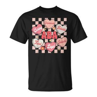 Retro Aba Therapist Valentines Day Applied Behavior Analysis T-Shirt | Mazezy