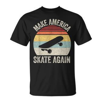 Retro Make America Skate Again Skateboard Skateboarding T-Shirt - Monsterry CA