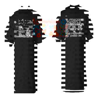 Retro American 4Th Of July Western Girl Cowgirl Boot Usa T-Shirt | Mazezy