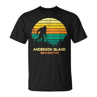 Retro Anderson Island Washington Big Foot Souvenir T-Shirt - Monsterry UK