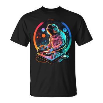 Retro Astronaut Dj Djing In Space Edm Cool Graphic T-Shirt - Monsterry DE