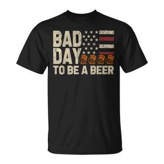 Retro Bad Day To Be A Beer Usa Flag Beer 4Th Of July T-Shirt - Monsterry