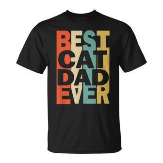 Retro Best Cat Dad Ever T Father's T-Shirt - Monsterry