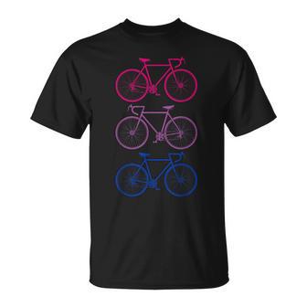 Retro Bicycles Bi Bisexual Flag Biker Bisexuality Lgbt Pride T-Shirt - Monsterry DE