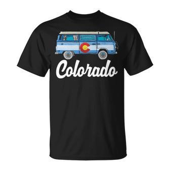 Retro Colorado Hippie Van Sketch Graphic T-Shirt | Mazezy