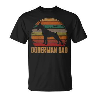 Retro Doberman Dad Dog Owner Pet Pinschers Dobie Father T-Shirt | Mazezy