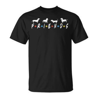 Retro Doxie Weiner Dog Friends Dachshund Lover T-Shirt | Mazezy