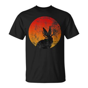 Retro Eighties Jackalope Vintage Cryptid Rabbit T-Shirt - Monsterry AU