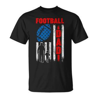 Retro Football Dad Daddy Usa American Flag Fathers Day Men T-Shirt - Thegiftio UK