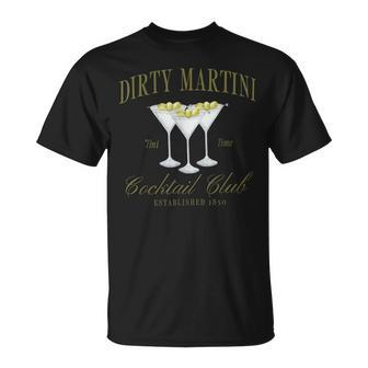 Retro Dirty Martini Cocktail And Social Club Drinking T-Shirt | Mazezy