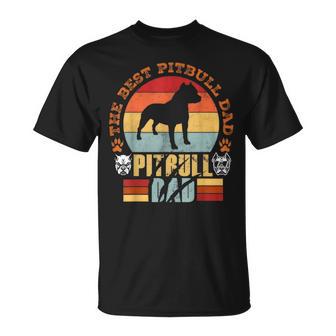 Retro Father's Day Fathers Best Dog Pitbull Dad T-Shirt - Thegiftio UK