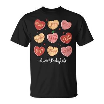 Retro Hearts Lunch Lady Life Valentines Day T-Shirt - Monsterry UK