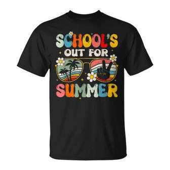 Retro Last Day Of School Schools Out For Summer Teacher T-Shirt - Monsterry DE