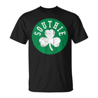 Retro Look Southie Irish St Patrick's Day Distressed T-Shirt - Monsterry
