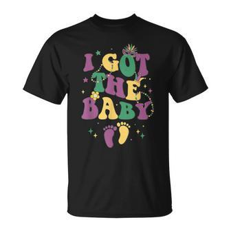 Retro Mardi Gras I Got The Baby Pregnancy Announcement T-Shirt - Seseable