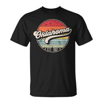 Retro Oklahoma Home State Ok Cool 70S Style Sunset T-Shirt - Monsterry CA