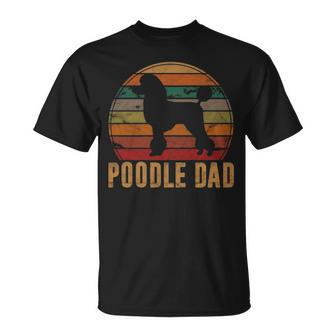 Retro Poodle Dad Dog Owner Pet Poodle Father T-Shirt | Mazezy